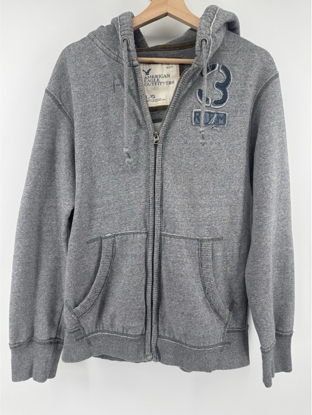 Vintage Y2K American Eagle Zip Up Hoodie Mens Size L